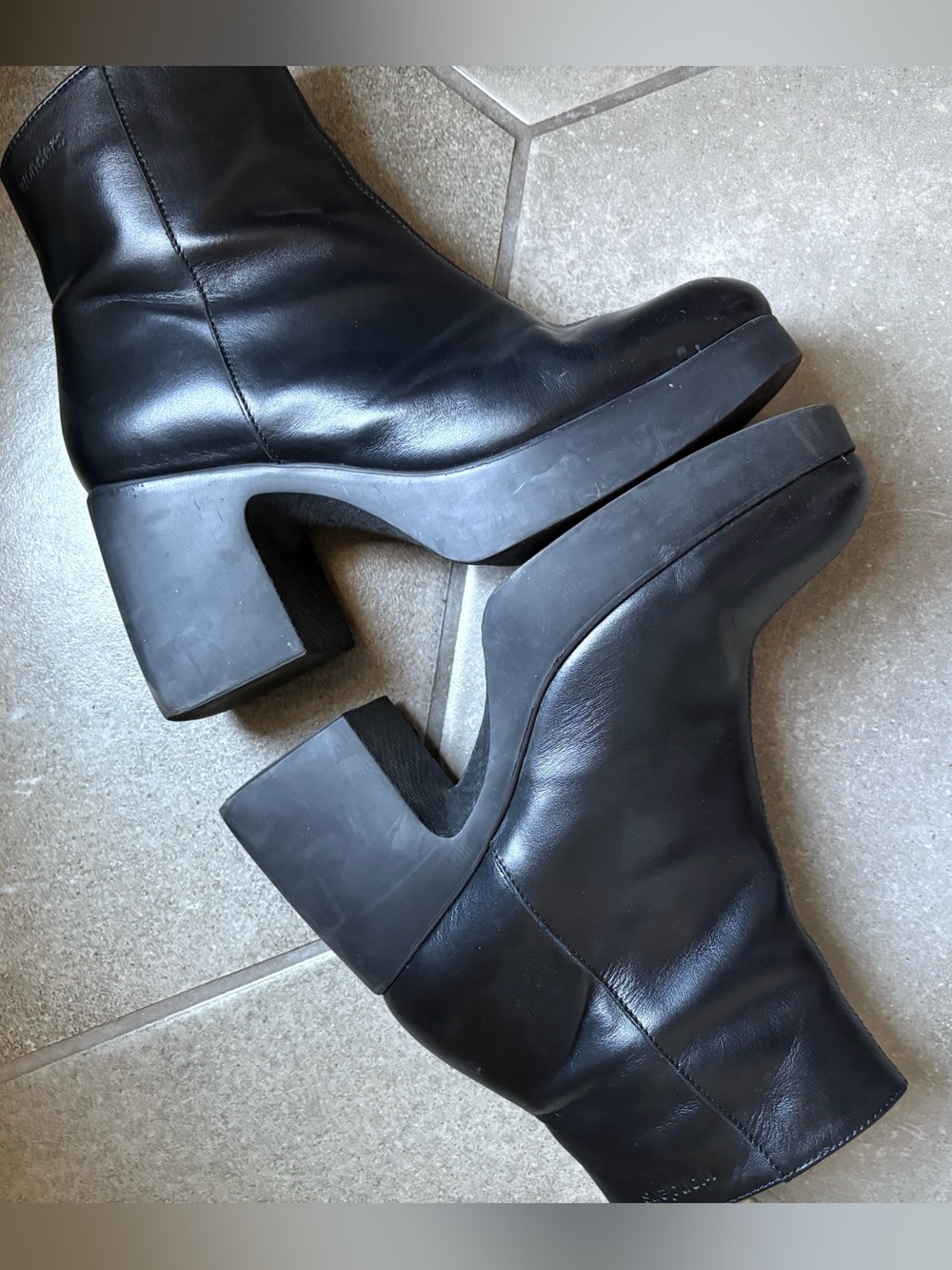 Wonders | Genuine Leather | Black Platform Booties | Made in Spain